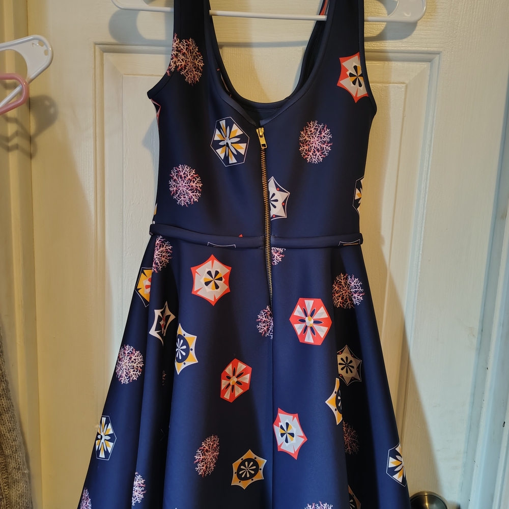 Cynthia Rowley Navy Dress with Multicolor Patterns